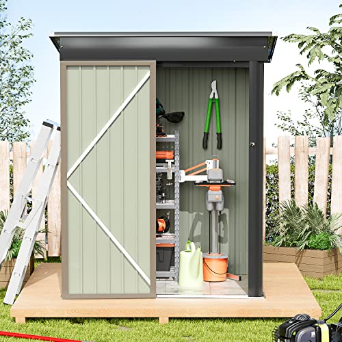 5' x 3' Metal Outdoor Storage Shed for Garden
