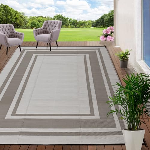 Waterproof Outdoor Rugs: 8x10 Patio Straw Mats, Reversible