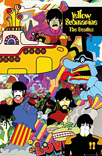 Beatles Submarine Collage Poster, 24x36