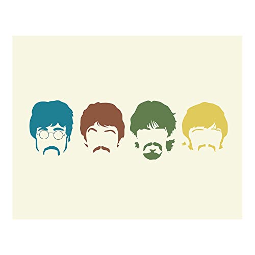 Beatles Silhouette Poster Print- Vintage Wall Decor