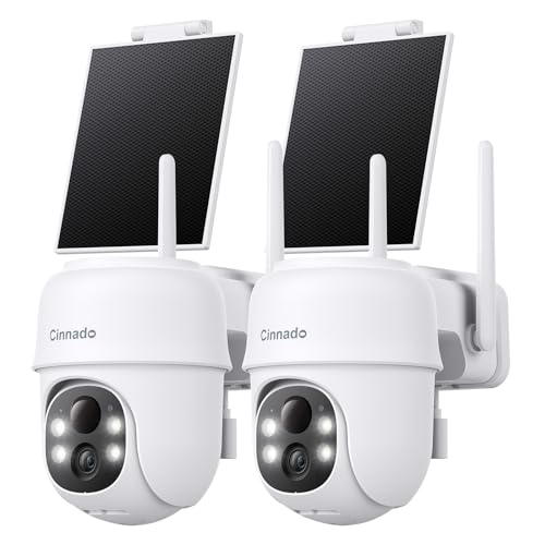 2K Home Security Cameras with Solar Power (2 Pack)