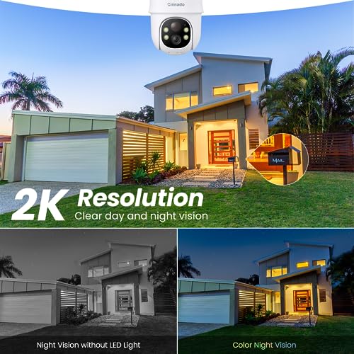 2K Home Security Cameras with Solar Power (2 Pack)