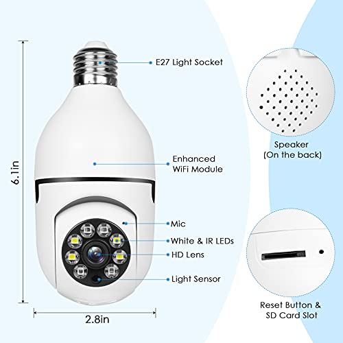 UPULTRA Light Bulb Camera Combo: 2pack 1080P Wireless