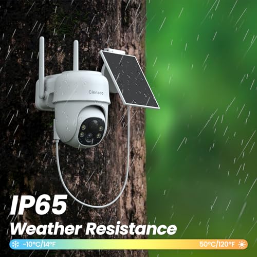 2K Home Security Cameras with Solar Power (2 Pack)