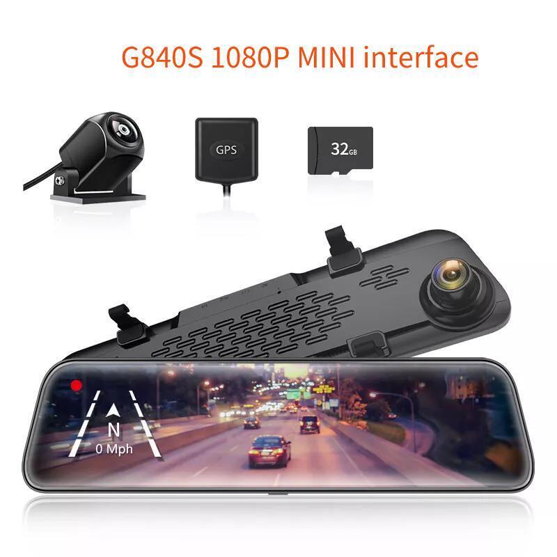 12" Dual Cameras WOLFBOX G840S Mirror Dash Cam