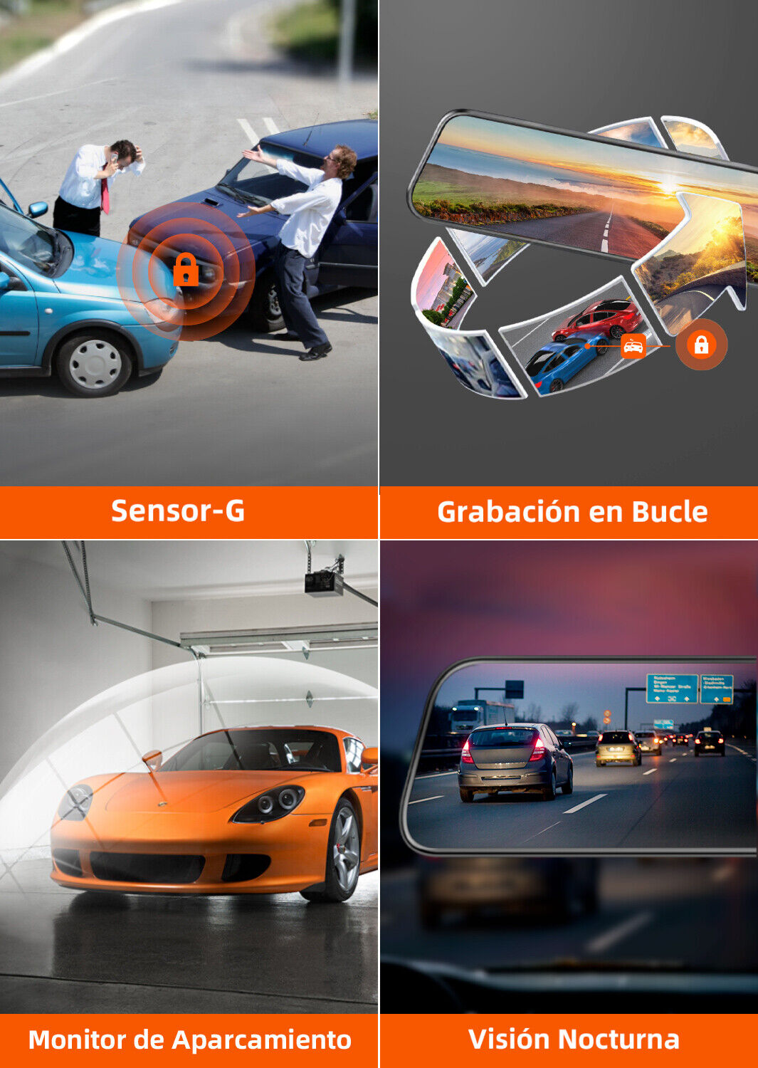 12" Dual Cameras WOLFBOX G840S Mirror Dash Cam