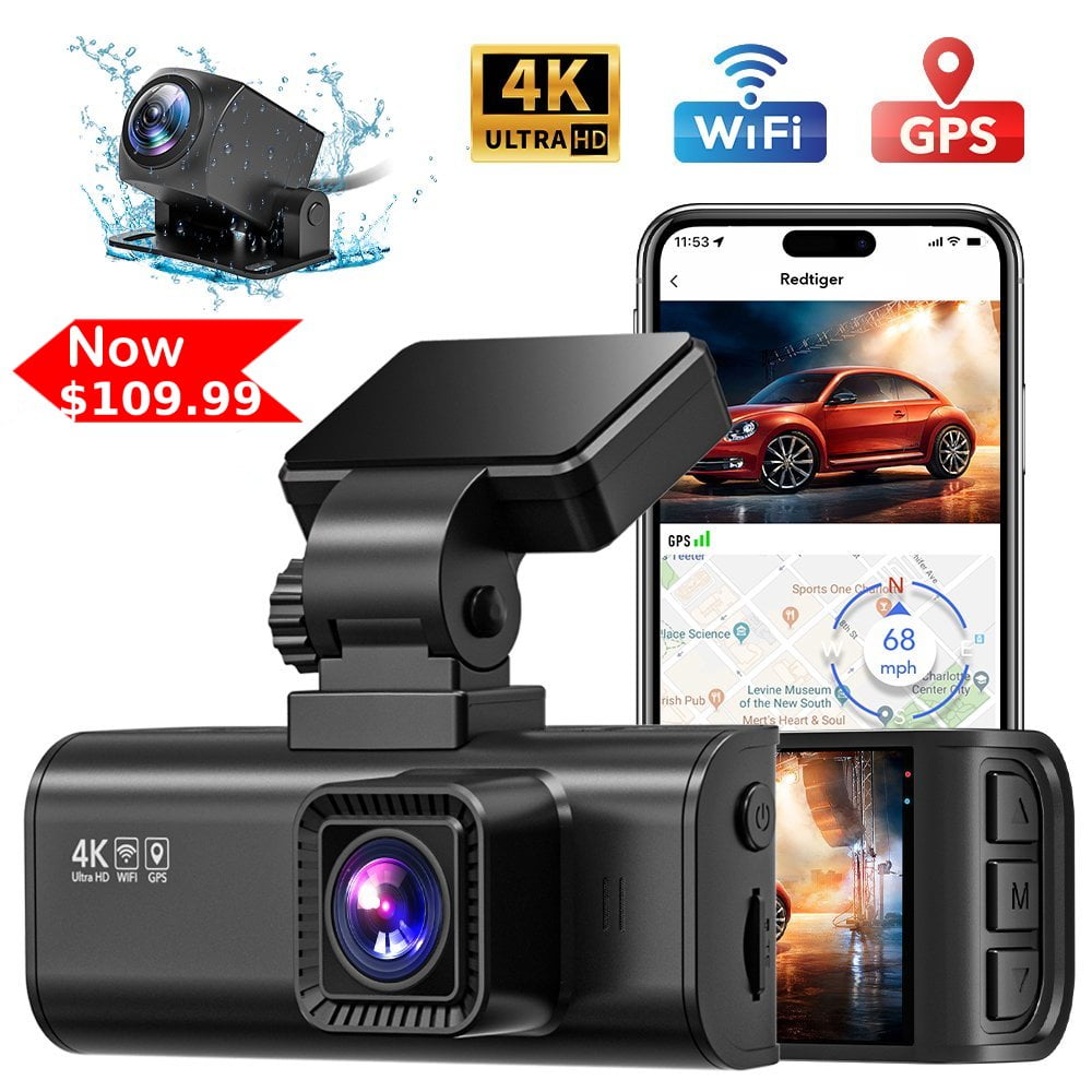 REDTIGER 4K/2.5K Full HD Front Rear Dash Cam