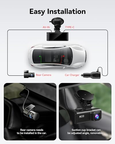 REDTIGER 4K/2.5K Full HD Front Rear Dash Cam