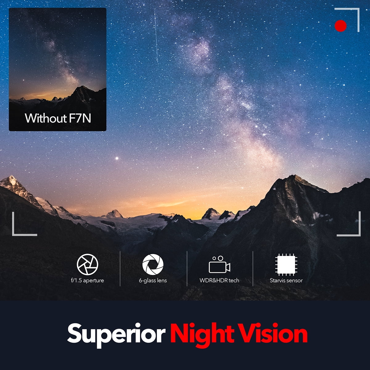 REDTIGER F7N 4K Front and Rear Dashcam