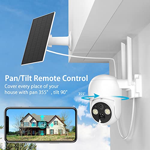WOOLINK 2PCS 4MP Solar Security Camera 2.5K Outdoor