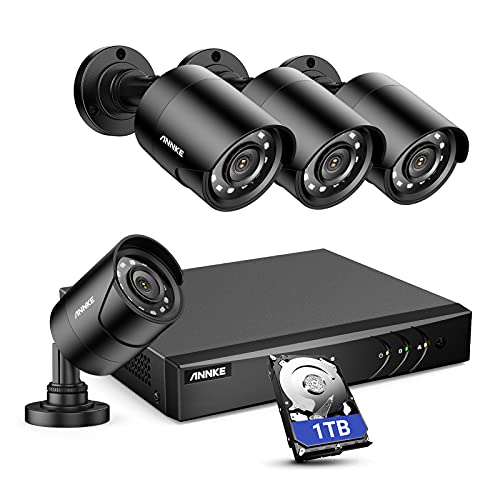ANNKE 8CH Surveillance System with AI Detection, 4 Cameras