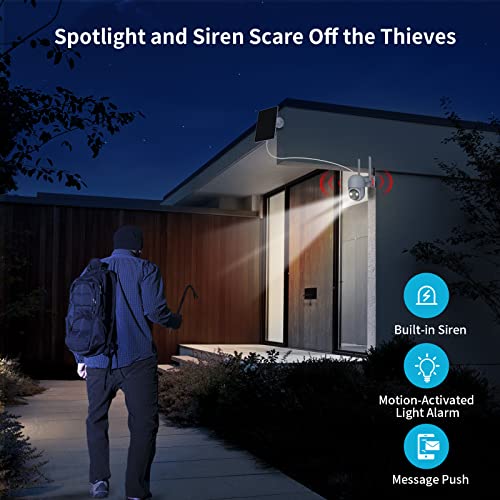 WOOLINK 2PCS 4MP Solar Security Camera 2.5K Outdoor