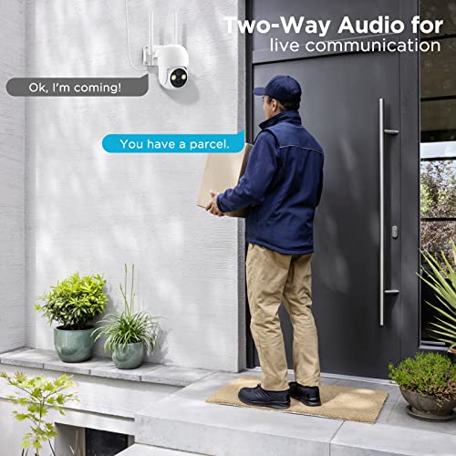 WOOLINK 2PCS 4MP Solar Security Camera 2.5K Outdoor