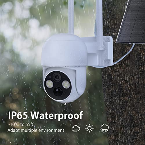 WOOLINK 2PCS 4MP Solar Security Camera 2.5K Outdoor