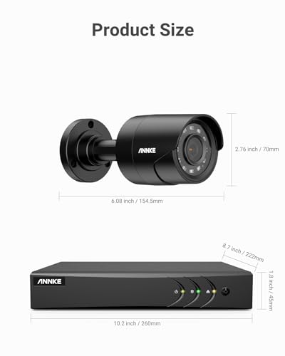ANNKE 8CH Surveillance System with AI Detection, 4 Cameras