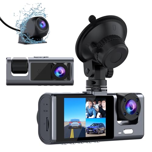 Triple-channel 1080P Car Dash Cam with Night Vision