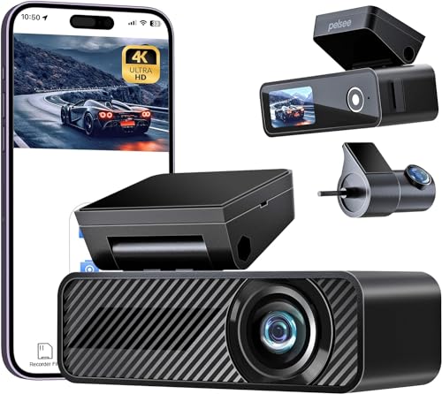 Pelsee P1 Duo Dash Cam - Dual Front/Rear, 4K