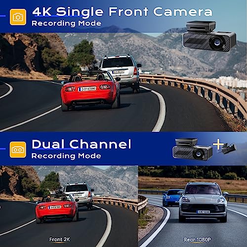 Pelsee P1 Duo Dash Cam - Dual Front/Rear, 4K