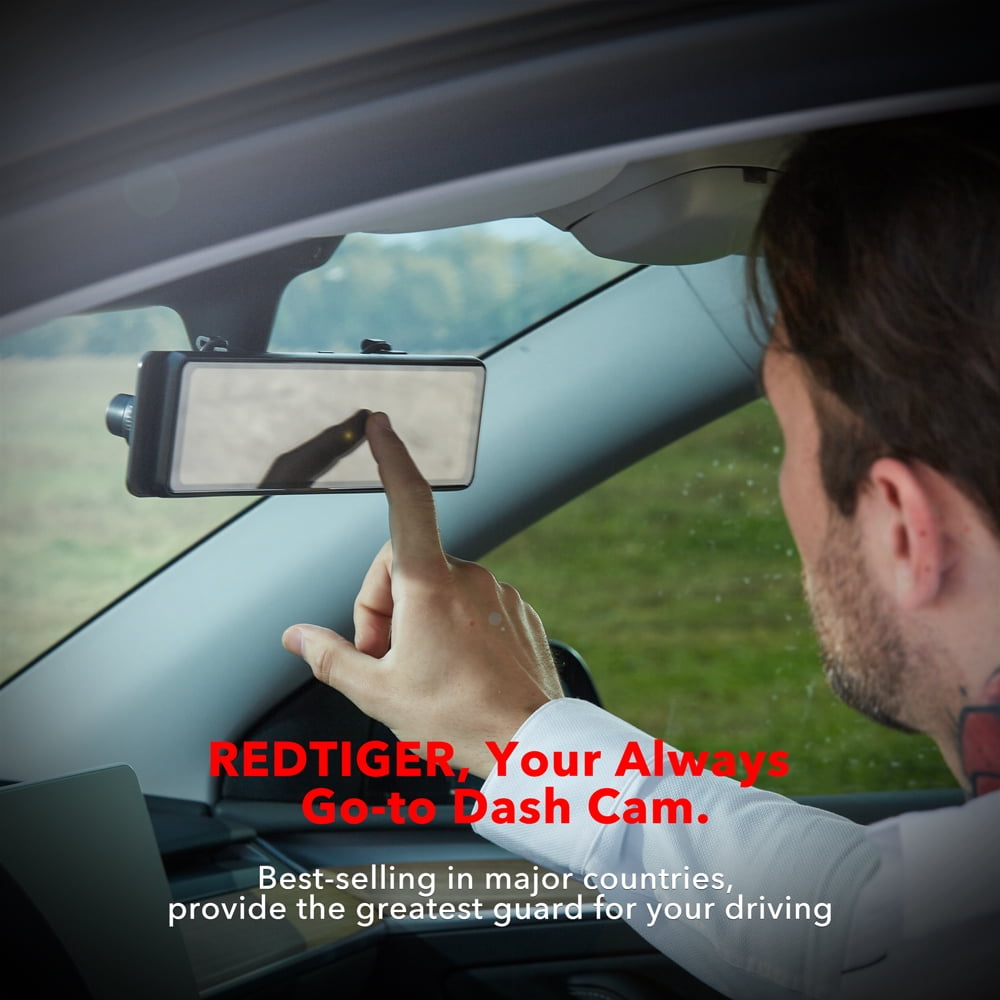 REDTIGER 11" UHD Touch Screen Car Mirror Dash Cam