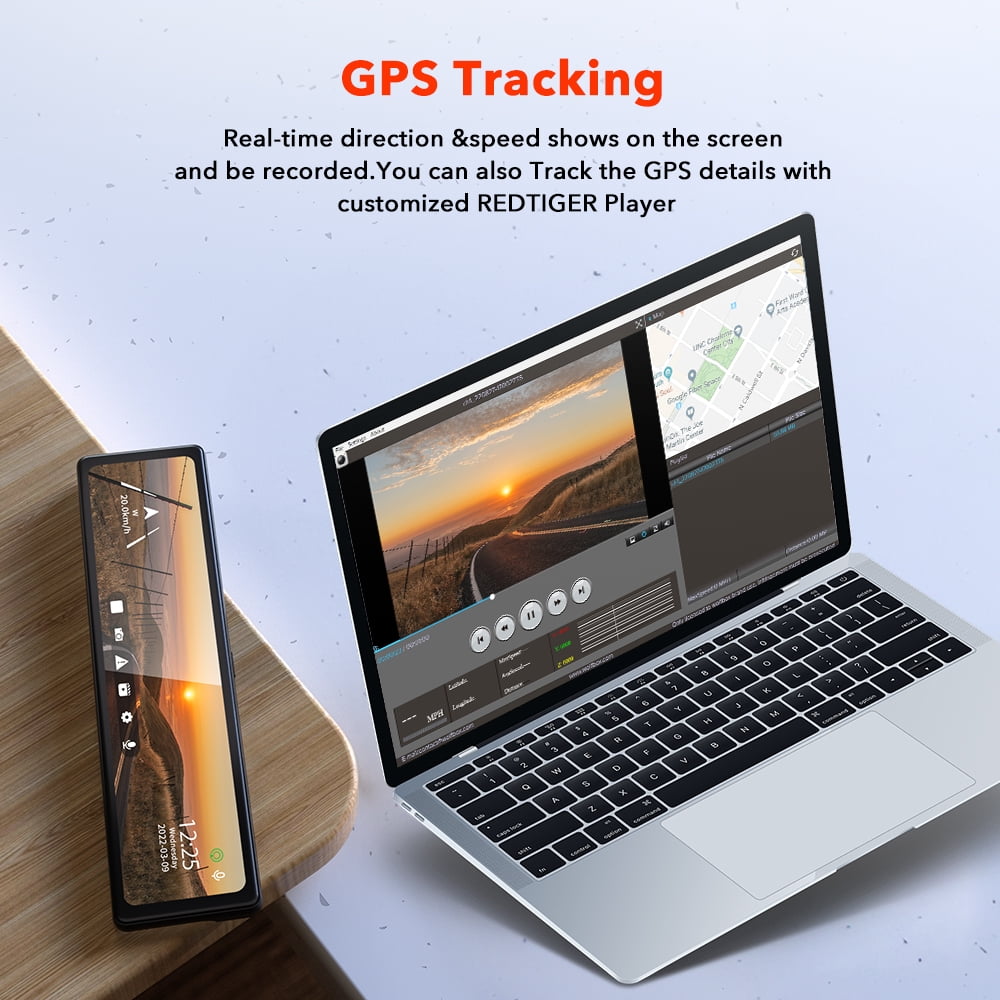 REDTIGER 11" UHD Touch Screen Car Mirror Dash Cam