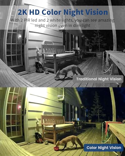 Wireless Outdoor Security Camera with 1080P Color Night Vision and AI Motion Detection