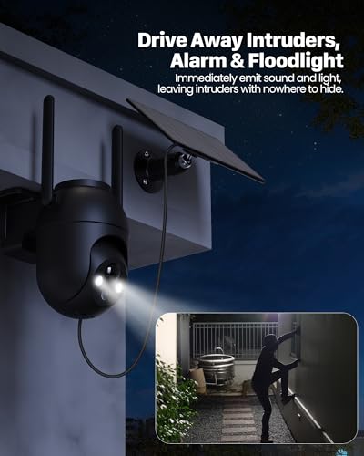 Wireless Solar Outdoor Security Camera System with Motion Sensor