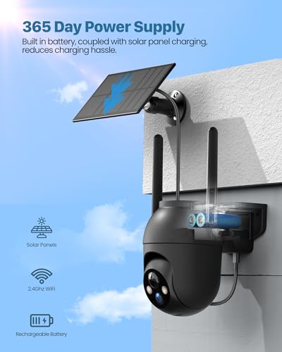 Wireless Solar Outdoor Security Camera System with Motion Sensor