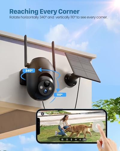 Wireless Solar Outdoor Security Camera System with Motion Sensor