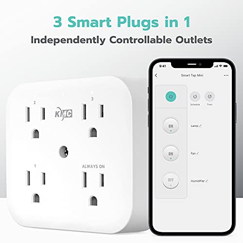 KMC Smart Tap Mini: 4-Outlet Wall Adapter, 3 Wi-Fi Outlets