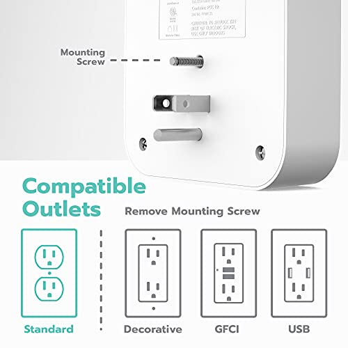 KMC Smart Tap Mini: 4-Outlet Wall Adapter, 3 Wi-Fi Outlets