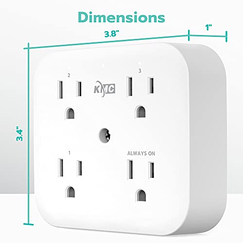KMC Smart Tap Mini: 4-Outlet Wall Adapter, 3 Wi-Fi Outlets