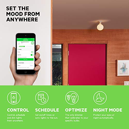 WeMo Dimmer Wifi Light Switch, Compatible with Alexa