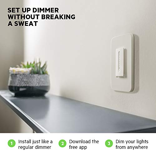 WeMo Dimmer Wifi Light Switch, Compatible with Alexa