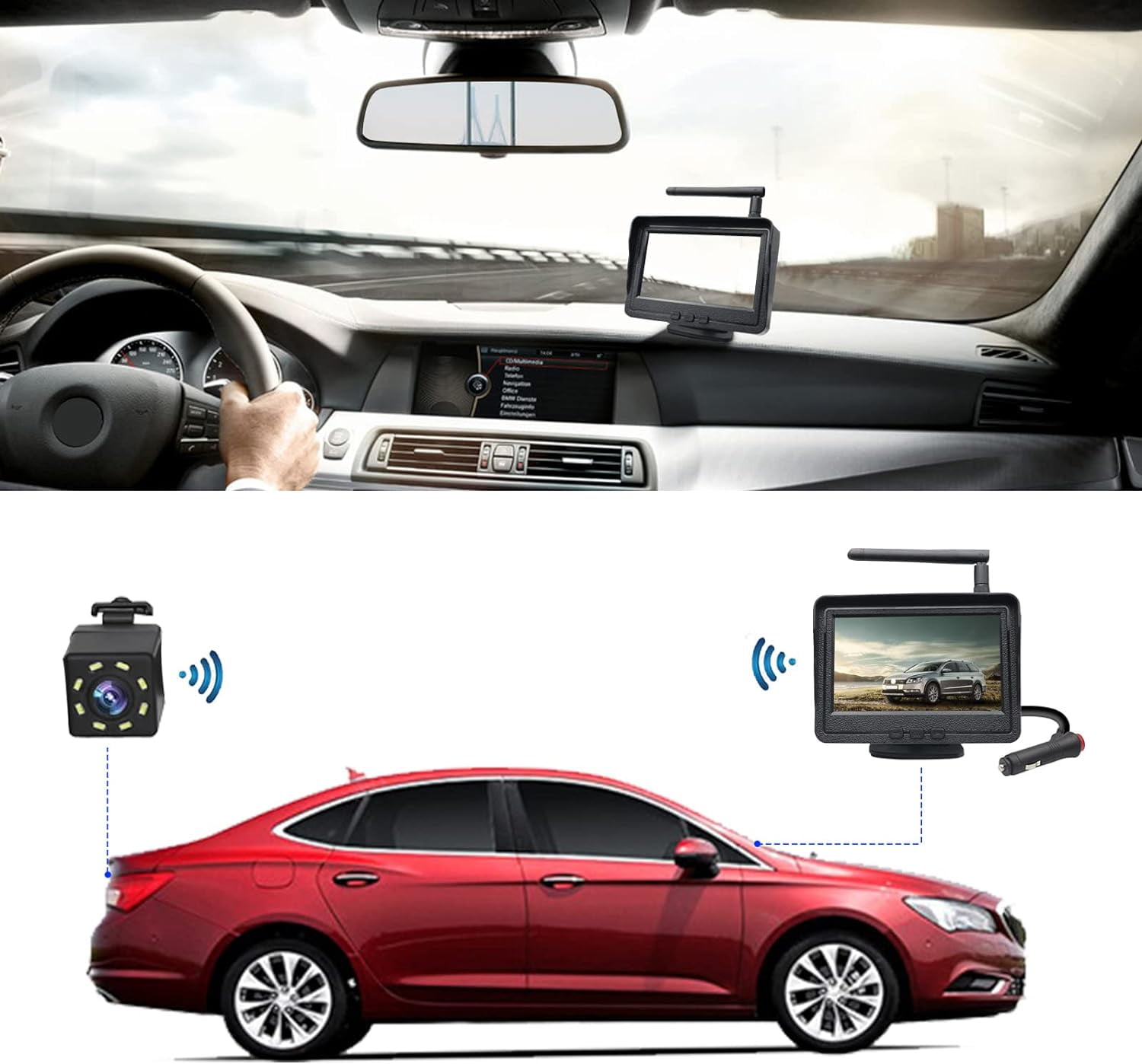 B-Qtech Wireless Car Backup Camera, Waterproof Night Vision