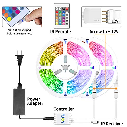 TJOY 100ft Smart RGB LED Strip Lights with Alexa