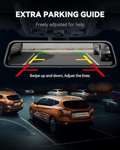 12" WOLFBOX G840S 4K Mirror Dash Cam