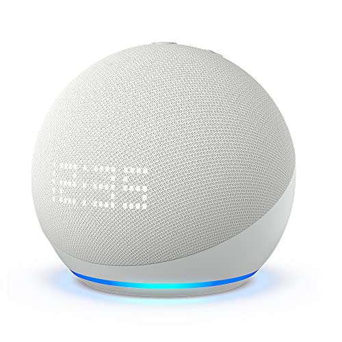 Echo Dot (5th Gen, 2022) with Clock, Alexa, Glacier White