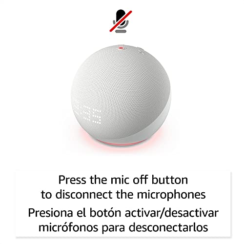 Echo Dot (5th Gen, 2022) with Clock, Alexa, Glacier White