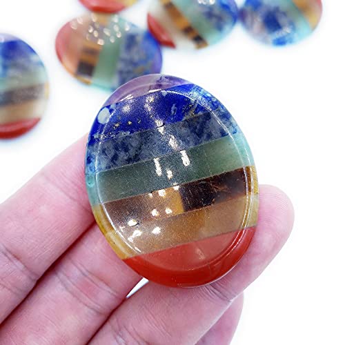 7 Chakra Healing Oval Worry Stone Meditation Crystal