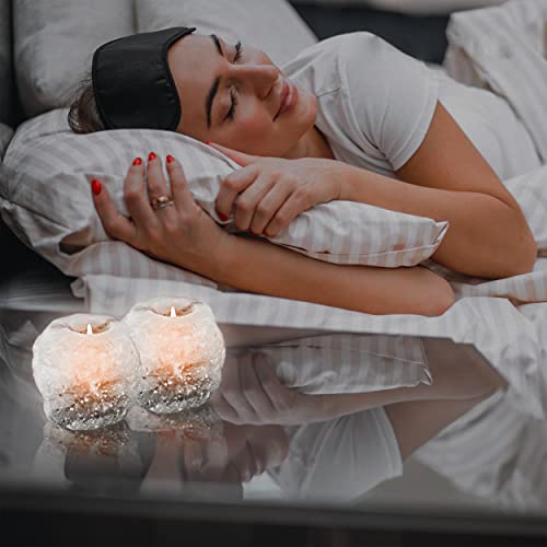 Hand Crafted White Himalayan Salt Tea Light Holders