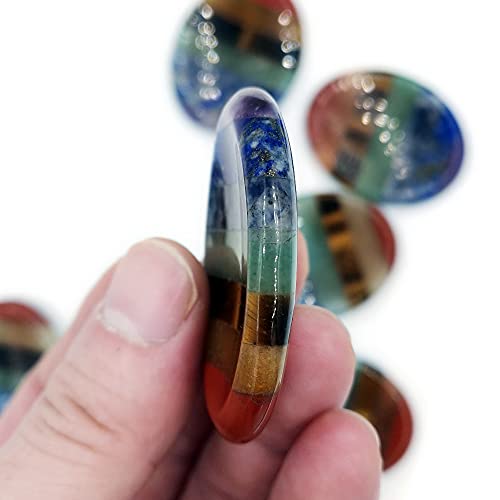 7 Chakra Healing Oval Worry Stone Meditation Crystal