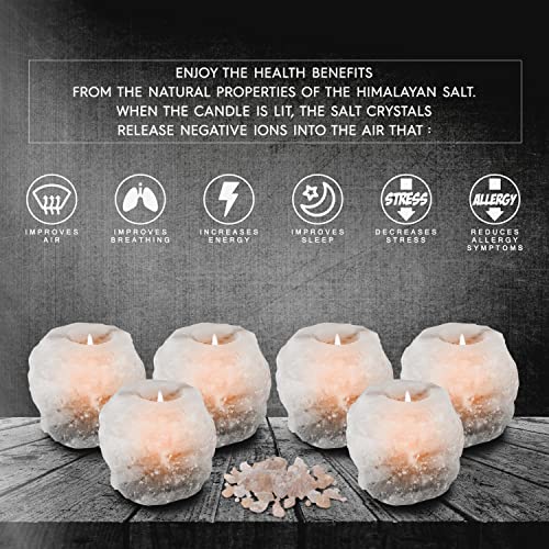 Hand Crafted White Himalayan Salt Tea Light Holders