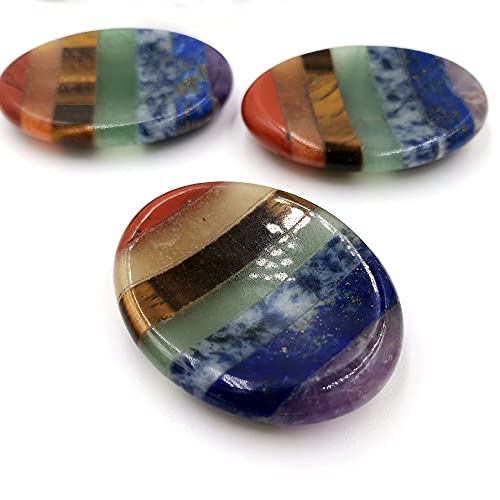 7 Chakra Healing Oval Worry Stone Meditation Crystal