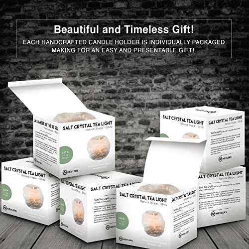 Hand Crafted White Himalayan Salt Tea Light Holders