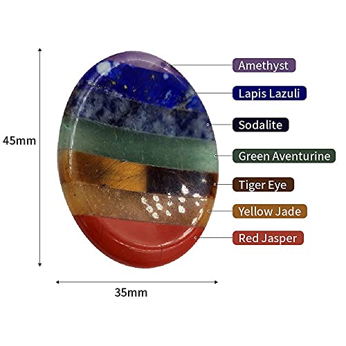 7 Chakra Healing Oval Worry Stone Meditation Crystal