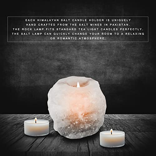 Hand Crafted White Himalayan Salt Tea Light Holders