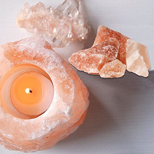 Hand Carved Himalayan Salt Candle Holder for Home