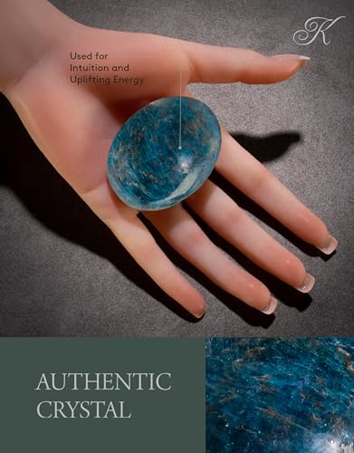 KALIFANO Blue Apatite Palm Stone for Healing and Intuition