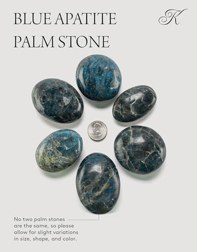 KALIFANO Blue Apatite Palm Stone for Healing and Intuition