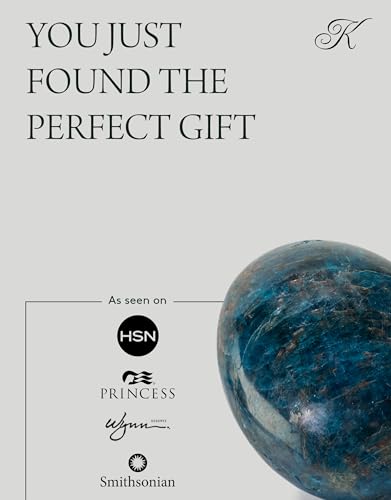 KALIFANO Blue Apatite Palm Stone for Healing and Intuition